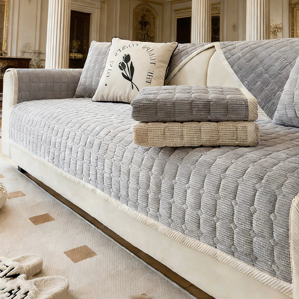 Copridivano per Poltrona Relax Jacquard Tinta Unita – Antiscivolo, Lavabile, Tutte le Stagioni