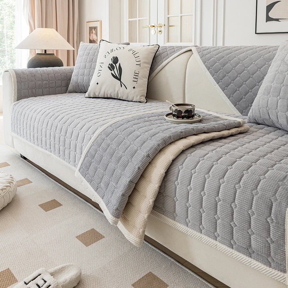 Copridivano per Poltrona Relax Jacquard Tinta Unita – Antiscivolo, Lavabile, Tutte le Stagioni