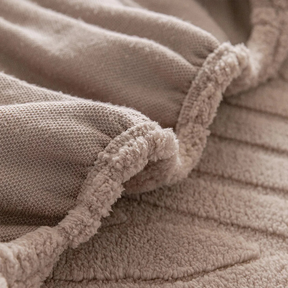 Copridivano Jacquard a Righe – Tinta Unita, Elasticizzato, Universale | Soggiorno