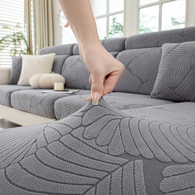 Copridivano in Peluche Spesso Jacquard – Elasticizzato, Antiscivolo, per Animali Domestici