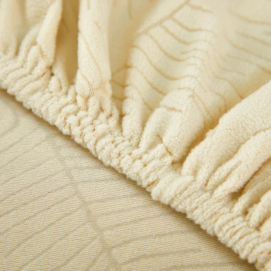 Copridivano Elastico in Velluto Jacquard – Tinta Unita, Antigraffio per Gatti, Tutte le Stagioni