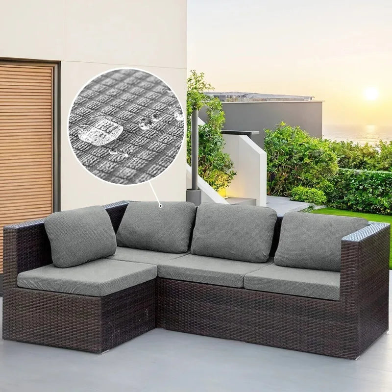 Fodera per Cuscino Divano Jacquard Waffle – Impermeabile, Elastica, Anti-Spruzzi