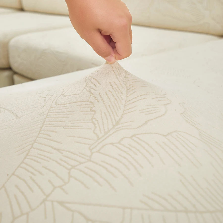 Copridivano Elastico in Velluto Jacquard – Tinta Unita, Antigraffio per Gatti, Tutte le Stagioni